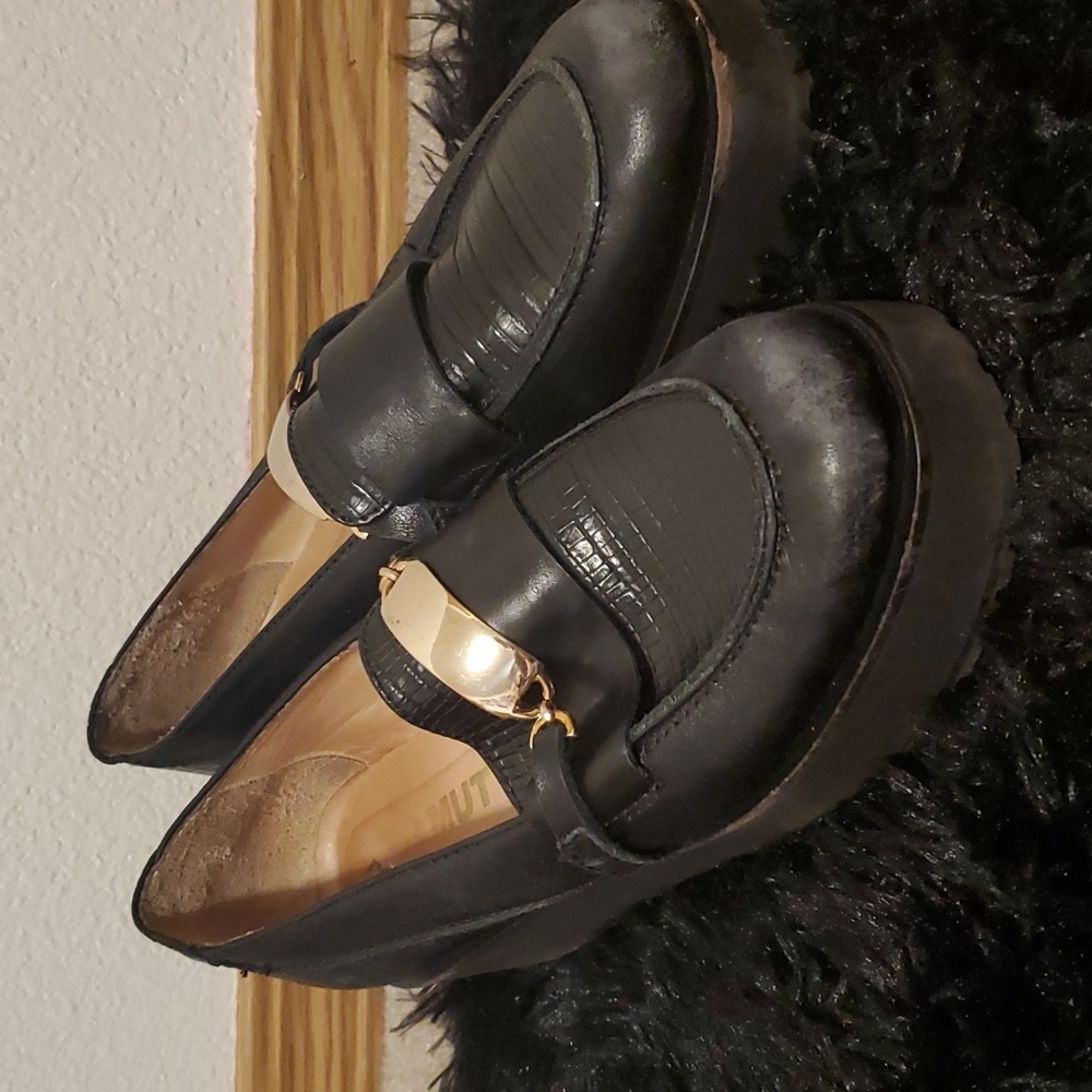 Mamut Hamate 100% leather and suede platform loafer shoes